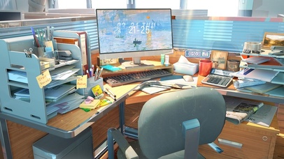 凌乱的办公桌