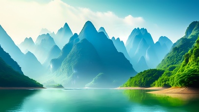 大自然山水湖泊好风水风景