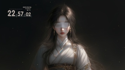 4K古风蒙眼少女