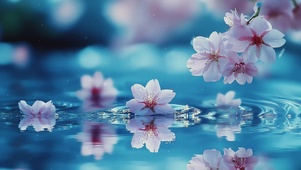 4K水中落花