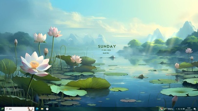 青绿护眼-荷塘花开