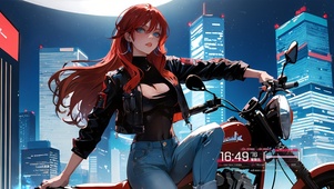 4k超酷机车女神