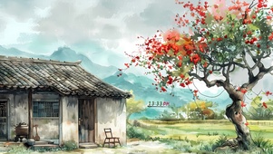 烟雨江南小屋	