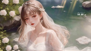 清新白衣女孩