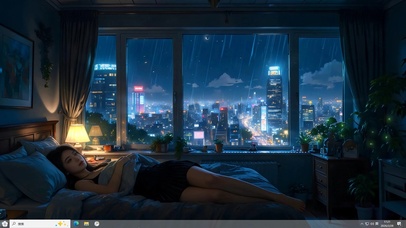 4k窗户前平躺美女