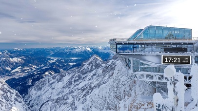 楚格峰山顶的缆车站
