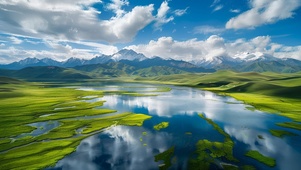 航拍美丽平原