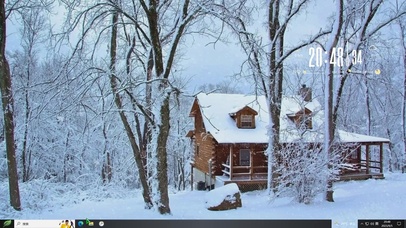 雪天森林房屋主题
