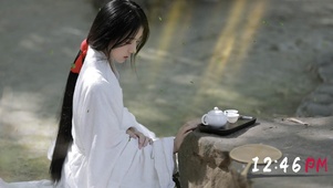 古风白衣汉服女孩