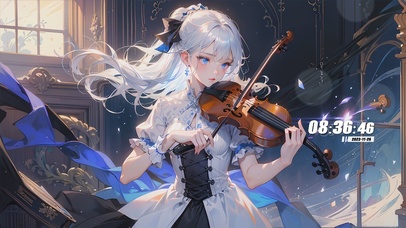 拉小提琴的美少女