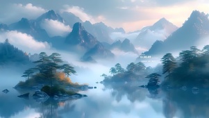 云雾缥缈山川