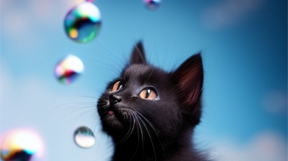 玩泡泡的喵星人