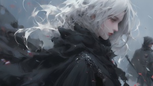 【气质美女】黑白水墨古风少女