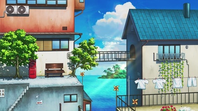 4K唯美治愈日系天台海景