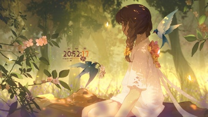 唯美荧光森林女孩