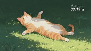 躺平的可爱猫咪