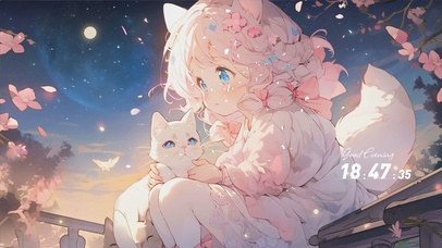 可爱女孩与猫咪