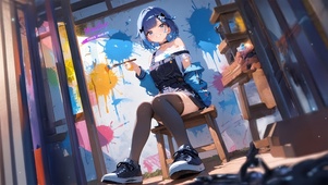 唯美画画涂鸦少女