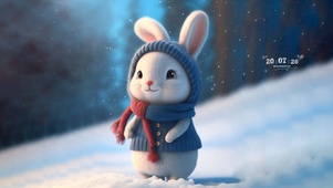 喜欢下雪的兔子