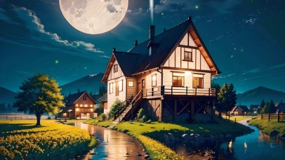 夜晚温馨的回家路