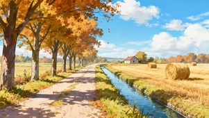 秋日午后的乡下小路