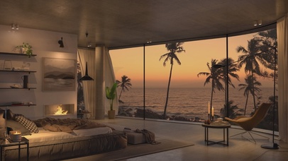 唯美治愈浪漫大海房间