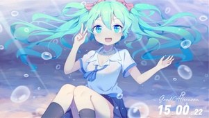深海 蓝发女孩 可爱壁纸