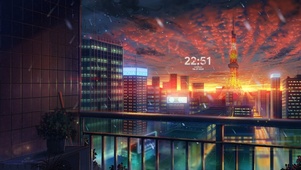 动漫治愈城市夜晚