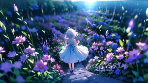 治愈花海少女