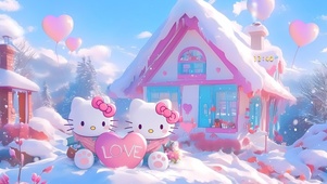 下雪天的kitty猫