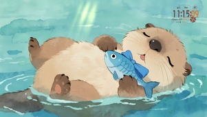 悠闲的小水豚