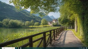 护眼绿景树木河流主题