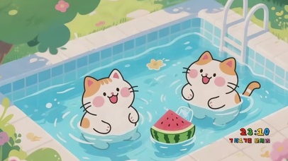 治愈系夏日两个猫猫壁纸