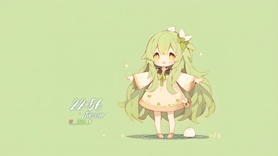 随音乐律动的卡哇伊女孩