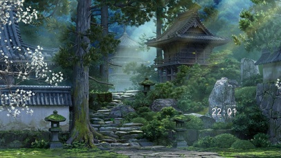 唯美古风山顶仙庙