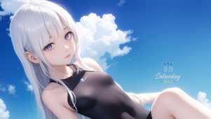 蓝天下的少女