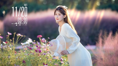 花园里、清纯好看小姐姐