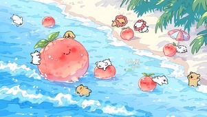 夏日湖边嬉戏