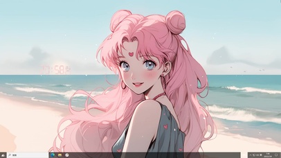 4k夏日粉发少女.水冰月