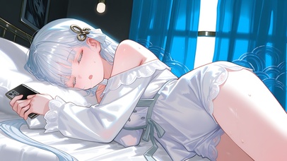 治愈动漫白毛萝莉甜美少女睡觉