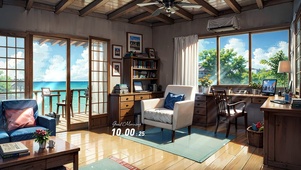 4K治愈海边小屋房间