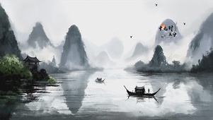 水墨山水清新壁纸