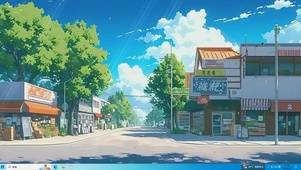 宫崎骏风格街景主题