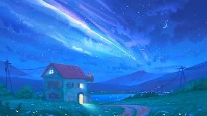 4K 唯美治愈水墨郊外小屋