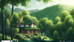 阳光竹林森林