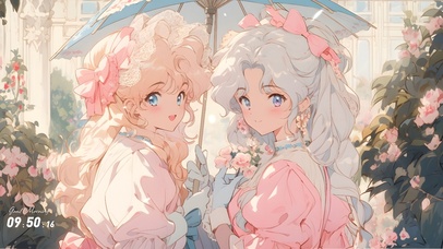 伞下的华服少女