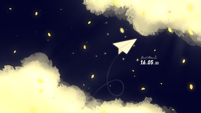 云层上的纸飞机