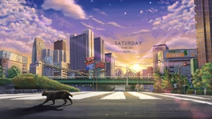 日落城市风景