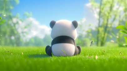 草地上可爱背影