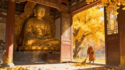 寺庙扫地僧
